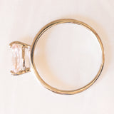 Solitario vintage in oro bianco 9K con morganite rosa chiaro (0.60ct ca.)