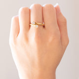 Anello contrarier in oro giallo 18K con diamanti (0.30ctw ca.), anni '70