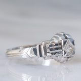 Solitario Art Déco in oro bianco 18K con diamante (0.10ct ca.), anni ‘30