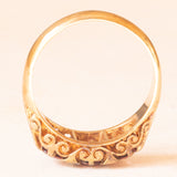 Anello vintage in oro giallo 9K con tormaline arancioni (0.80ctw ca.) e diamanti (0.04ctw ca.), anno 2006