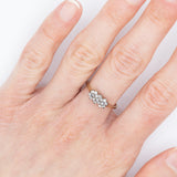 Anello vintage a fiore in oro giallo 9K con diamanti (0.15ctw ca.)