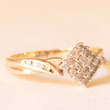 Anello in oro giallo e bianco 9K con diamanti (0.26ctw ca.), anni ‘70