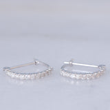 Orecchini a cerchio in oro bianco 14K con diamanti (0.30ctw), anni ‘90/anni ‘2000
