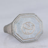 Anello medievale in argento con incisioni di una colomba, XI/XIV secolo d.C.