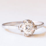 Solitario antico in platino con diamante di taglio brillante (0.59ct ca.), anni ‘30