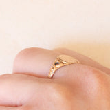 Anello da sigillo vintage in oro giallo 9K, anni ‘60