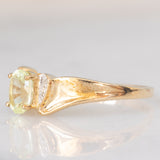 Anello moderno in oro giallo 9K con topazio verde (0.90ct ca.) e diamanti, anno 2007