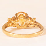 Anello vintage in oro giallo 9K con quarzi citrini (1ctw ca.), anno 2001
