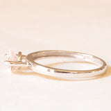 Solitario vintage in oro bianco 9K con morganite rosa chiaro (0.60ct ca.)