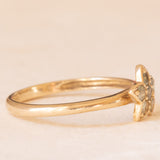 Anello vintage a forma di stella in oro giallo 9K con spinelli sintetici verdi (0.10ctw ca.), anno 2005