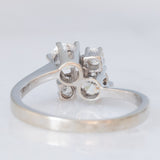 Anello vintage in oro bianco 14K con diamanti di taglio brillante (0.62ctw ca.), anni ‘70/‘80