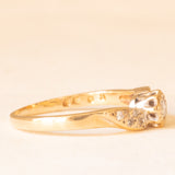 Anello vintage in oro giallo 9K con diamanti (0.10ctw ca.), anno 1995