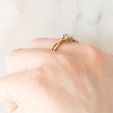 Anello vintage in oro giallo 9K con topazio azzurro (0.40ct ca.), anni ‘70/‘80