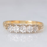 Veretta antica in oro giallo e bianco 14K con diamanti di taglio brillante (0.50ctw ca.), anni ‘30