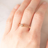 Anello vintage in oro rosa 9K con diamanti (0.03ctw ca.), anni ‘90