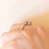 🤍 Toi et Moi in oro bianco 18K con diamanti di taglio vecchia miniera (0.24ctw ca.) e di taglio rosetta, anni ‘20