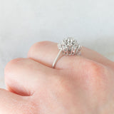 Anello a fiocco di neve in oro bianco 14K con diamanti (0.36ctw ca.), anni ‘70