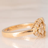 Anello vintage in oro giallo 18K con diamanti (0.62ctw ca.), anni ‘70/‘80