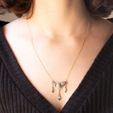 Collier Art Déco in oro giallo e bianco 18K con diamanti di taglio brillante e di taglio vecchia miniera (0.45ctw ca.), anni ‘20/‘30