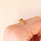 Anello chevalier vintage in oro giallo 8K con lapislazzuli, anni ‘50