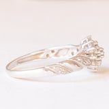Anello vintage in oro bianco 9K con diamanti (0.20ctw ca.), anni ‘60/‘70
