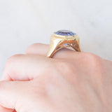 Anello da cocktail vintage in oro giallo 9K con fluorite (9ct ca.), anni ‘70/‘80