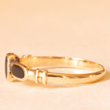 Trilogy vintage in oro giallo 14K con onici, anni ‘50