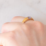 Solitario vintage in oro giallo 9K con tanzanite (0.57ct ca.)
