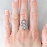 Anello Art Déco in oro bianco 14K e platino con diamanti (0.50ctw ca.), anni ‘30