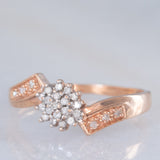 Anello contrarier a fiore in oro rosa 9K con diamanti (0.12ctw ca.)