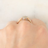 Anello a margherita vintage in oro giallo 9K con diamanti di taglio brillante (0.33ctw ca.), anni ‘80