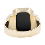 Anello vintage chevalier in oro giallo 8k con eliotropo