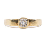 Anello vintage in oro giallo 14k con diamante (0,06ct)