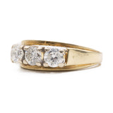 Anello vintage trilogy in oro giallo 14k con diamanti (1ct in totale), anni '70