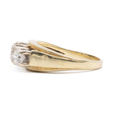 Anello vintage trilogy in oro giallo 14k con diamanti (1ct in totale), anni '70