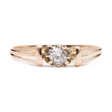Anello antico in oro giallo 14k con diamante di taglio antico di 0,25ct