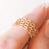 Catenina con maglia a rolò vintage in oro giallo 14K, anni ‘70