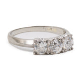 Anello vintage trilogy in oro bianco 18k con diamanti (0,83ctw), anni '70