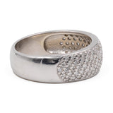 Anello vintage a fascia in oro bianco 14k con diamanti (1ctw), anni '80