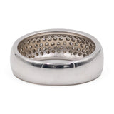 Anello vintage a fascia in oro bianco 14k con diamanti (1ctw), anni '80