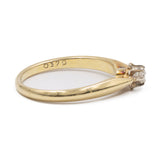 Anello vintage solitario in oro giallo 14k con diamante (0,12ct), anni '70