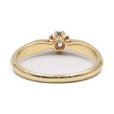 Anello vintage solitario in oro giallo 14k con diamante (0,12ct), anni '70