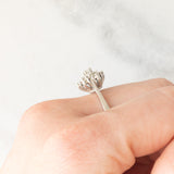 Anello a fiocco di neve in oro bianco 14K con diamanti di taglio brillante (0.55ctw ca.), anni ‘70/‘80