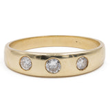 Anello vintage trilogy in oro giallo 14k con diamanti (0.25ct) , anni '70