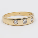 Anello vintage trilogy in oro giallo 14k con diamanti (0.25ct) , anni '70