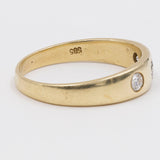 Anello vintage trilogy in oro giallo 14k con diamanti (0.25ct) , anni '70