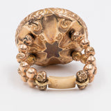 Anello a sigillo antico in 8k e princisbecco con diaspro sanguigno inciso, fine '800