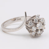 Anello vintage in oro bianco 14k con diamanti 0.65ctw, anni '70