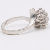Anello vintage in oro bianco 14k con diamanti 0.65ctw, anni '70
