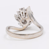 Anello vintage in oro bianco 14k con diamanti 0.65ctw, anni '70